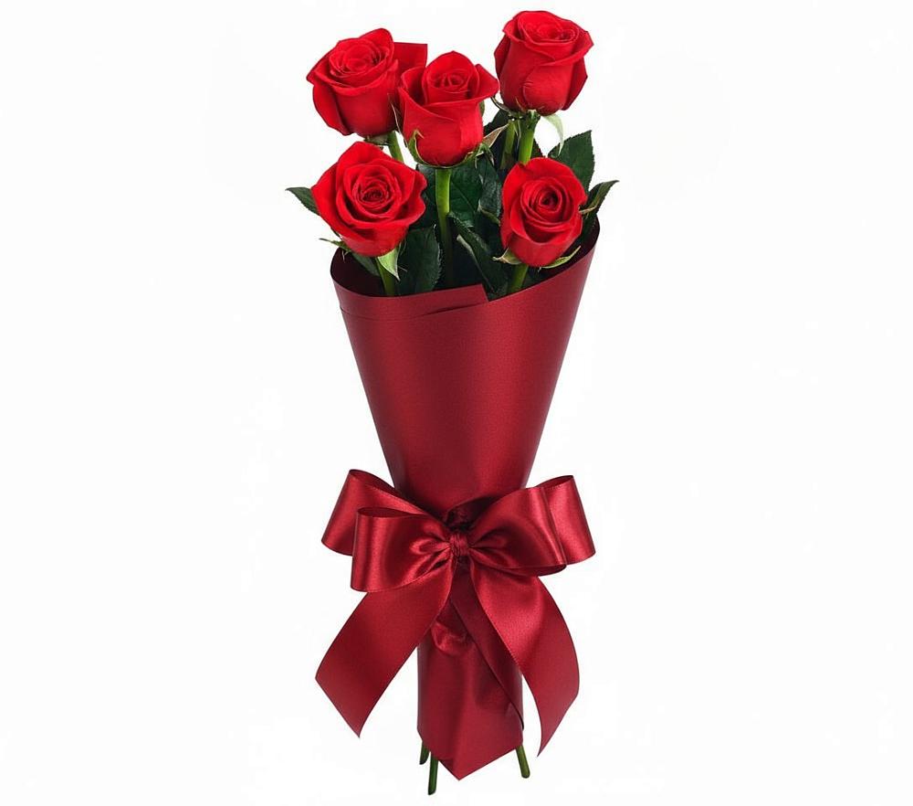 Букет 5 Красных роз Эдлесс Лав в Нижней Шиловке