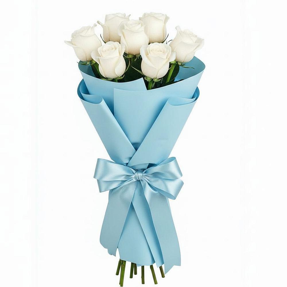 Букет 7 белых роз Проуд в Нижней Шиловке