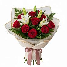 Букет цветов из:  Лилии и Розы в Нижней Шиловке