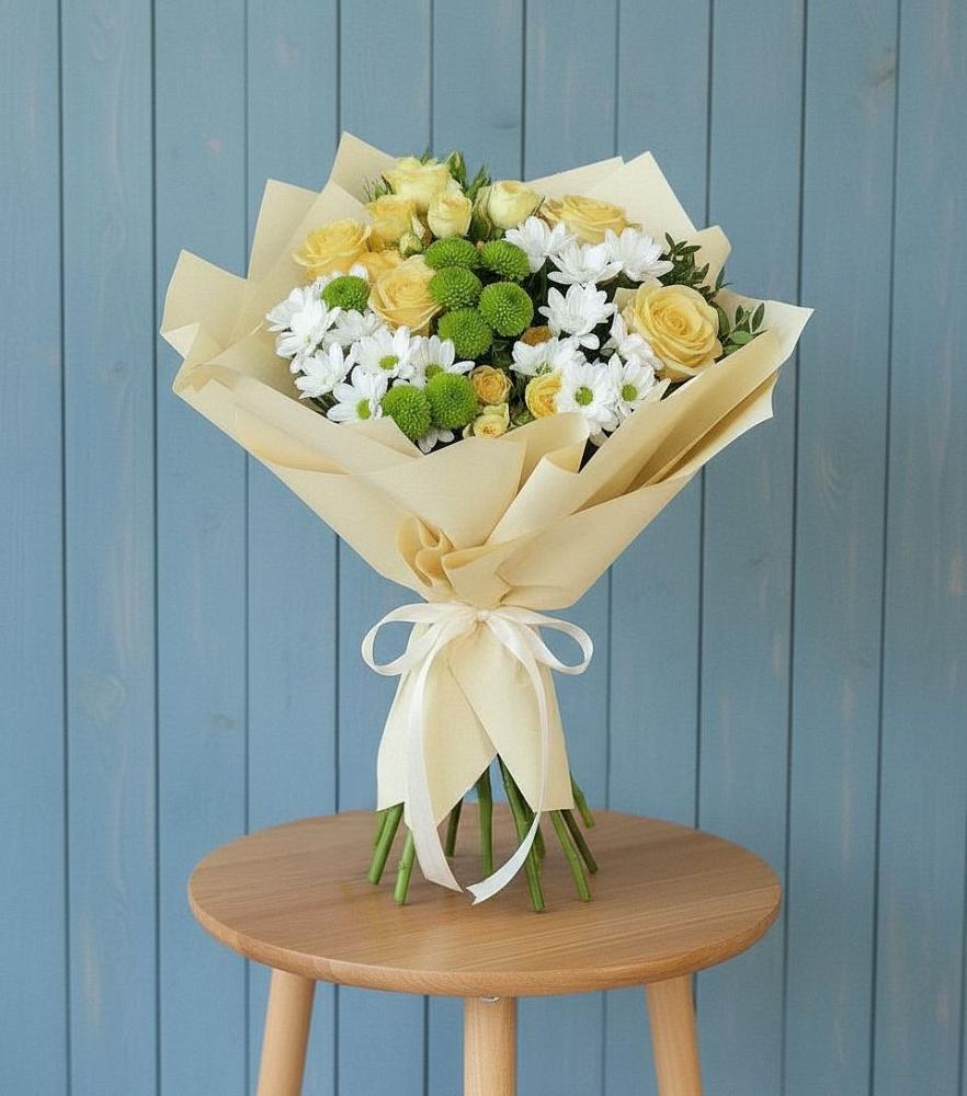 Букет цветов из: Хризантемы и Розы в Нижней Шиловке