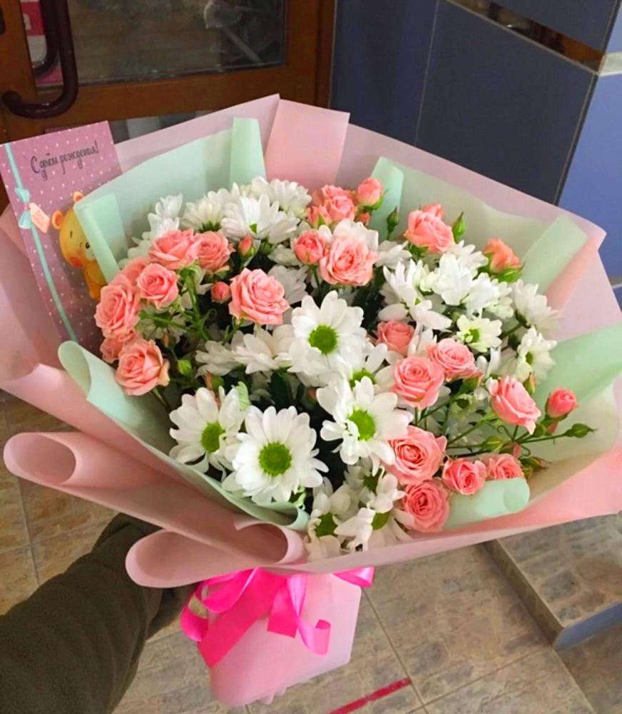 Букет цветов из: Розы и Хризантемы в Нижней Шиловке