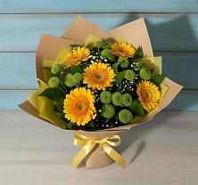 Букет цветов из:  Герберы и Хризантемы в Нижней Шиловке