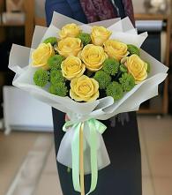 Букет цветов из:  Хризантемы и Розы в Нижней Шиловке