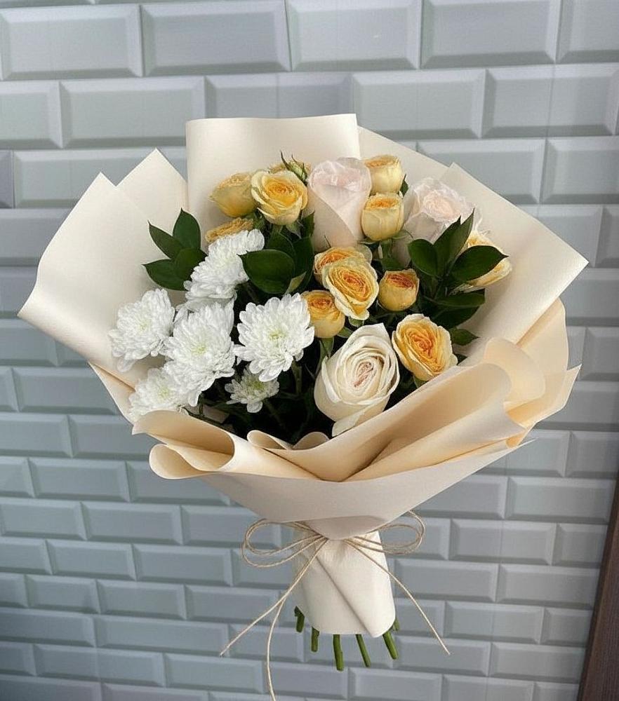 Букет цветов из: Розы и Хризантемы в Нижней Шиловке