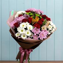 Букет цветов из:  Розы, Хризантемы и Альстромерии в Нижней Шиловке
