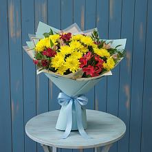 Букет цветов из:  Альстромерии и Хризантемы в Нижней Шиловке