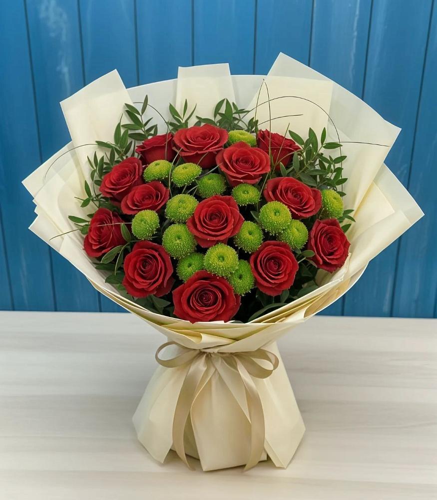 Букет цветов из: Розы и Хризантемы в Нижней Шиловке