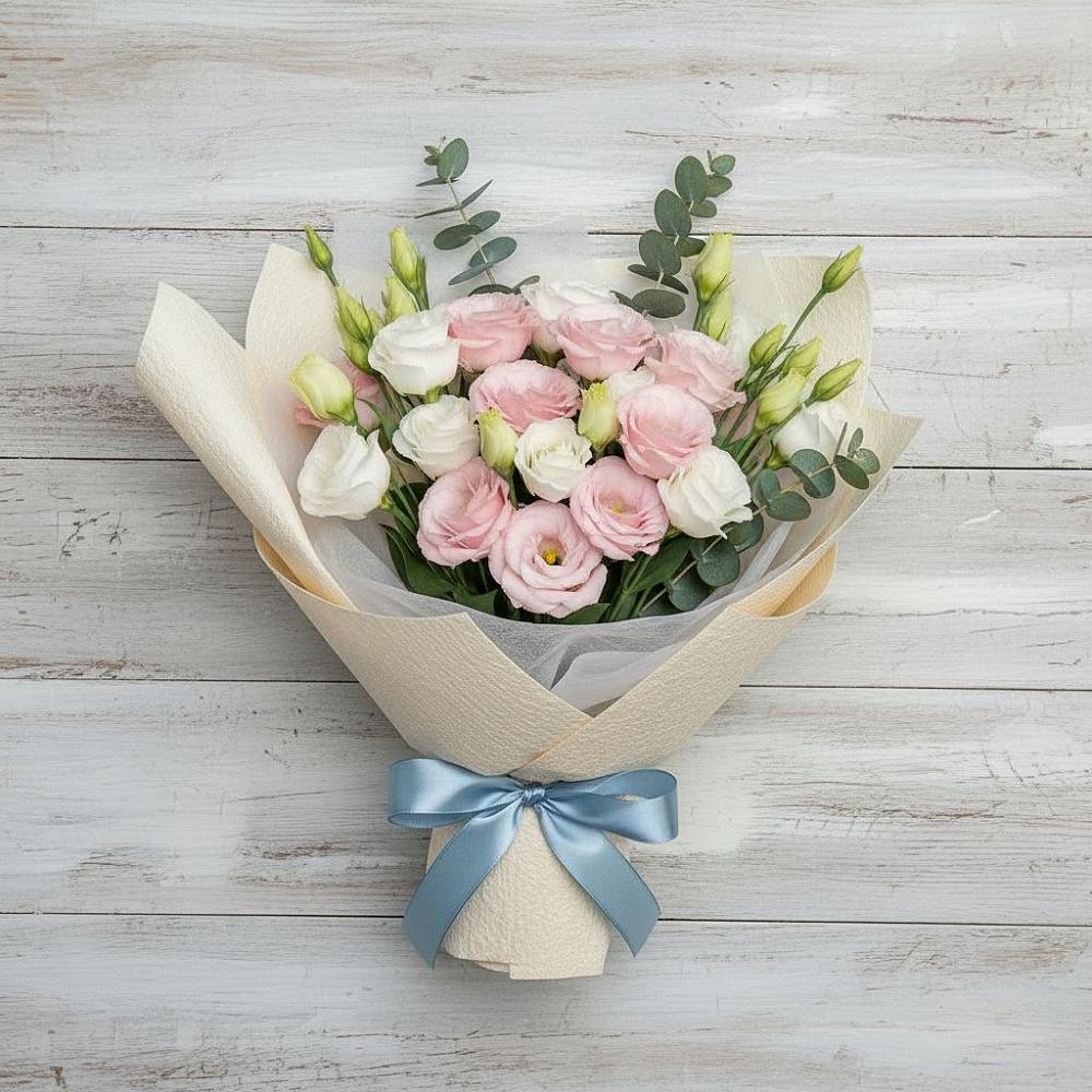 Букет цветов из: Лизиантусы в Нижней Шиловке